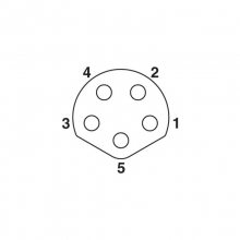  Cable Assembly, B Code - M8 5pins B code female straight molded cable, unshielded, PUR, -40°C~+105°C, 24AWG 0.25mm²